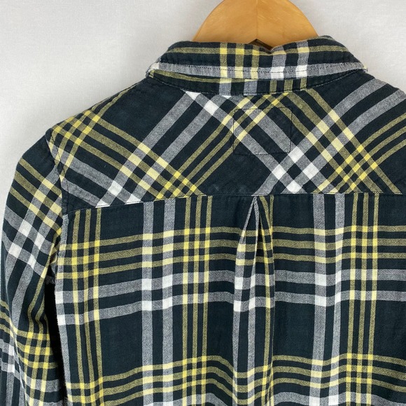 Rails Plaid Button Down Shirt Navy Double Gauze 100% Cotton Long Sleeve XS - Picture 7 of 8
